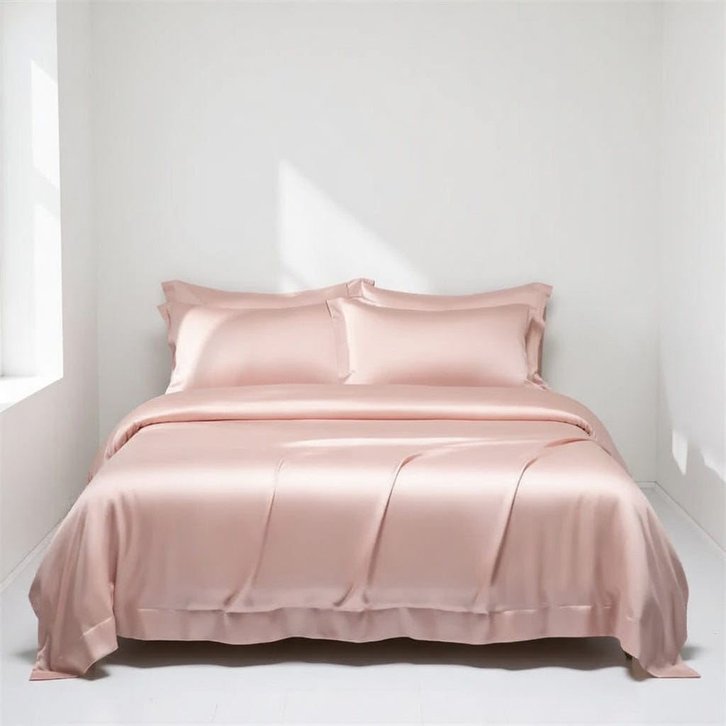 Houssea Housse de Couette Soie Rose - Luxe et Confort