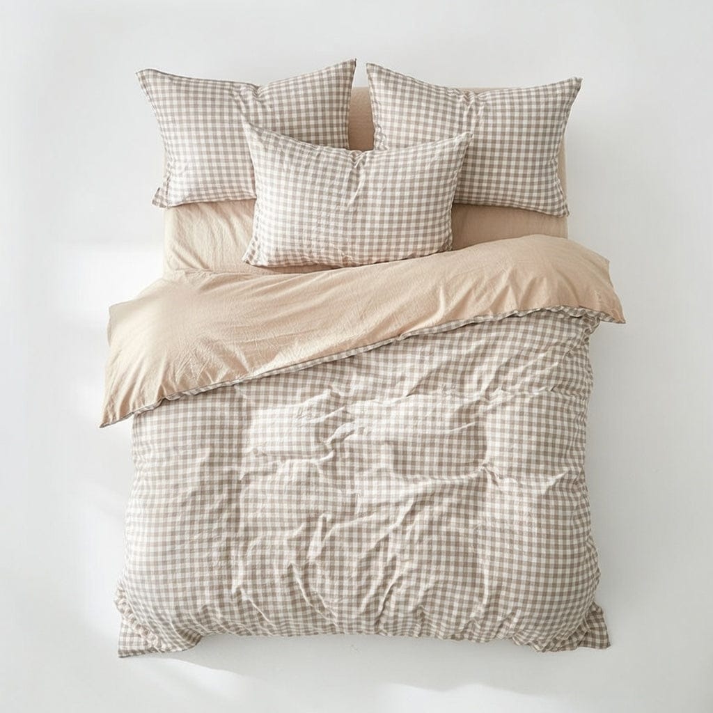 Houssea Housse de Couette Vichy en Polyester - Élégance Intemporelle