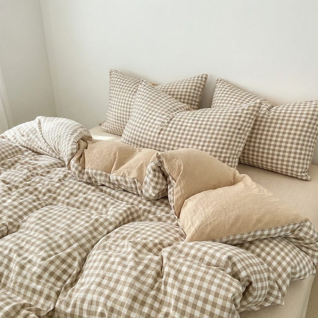 Houssea Housse de Couette Vichy en Polyester - Élégance Intemporelle