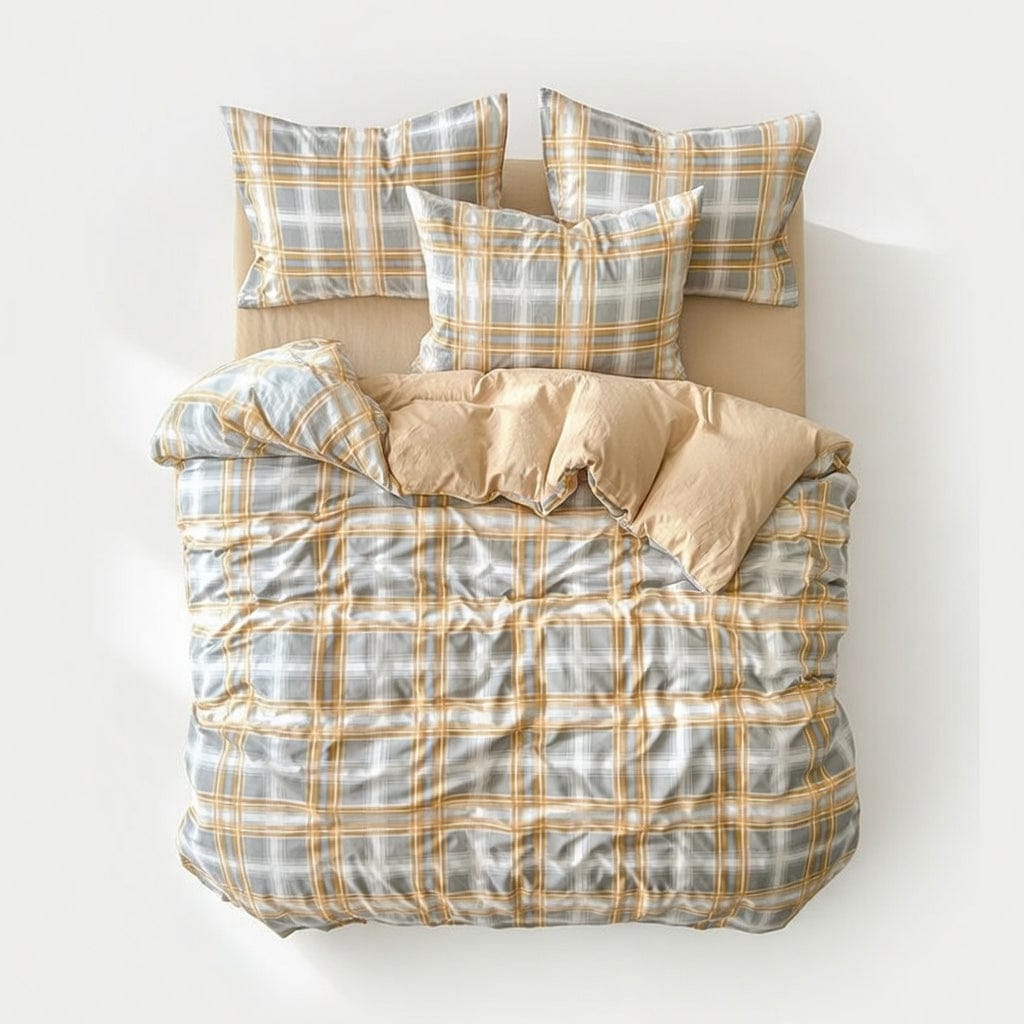 Houssea Housse de Couette Vichy Polyester - Confort et Style Luxueux