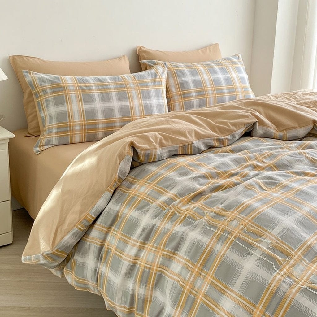 Houssea Housse de Couette Vichy Polyester - Confort et Style Luxueux