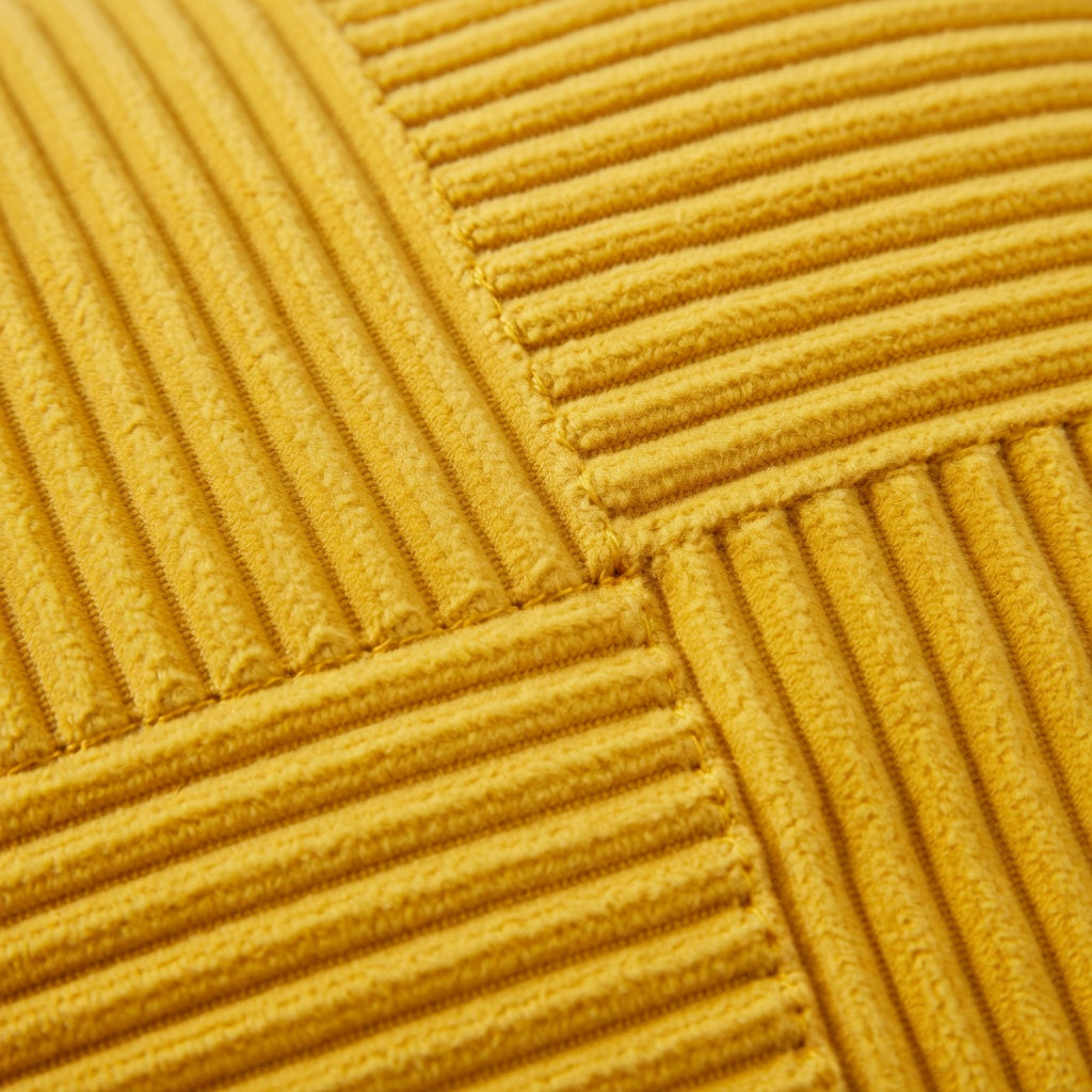 Housse de Coussin Corduroy Rayée Jaune