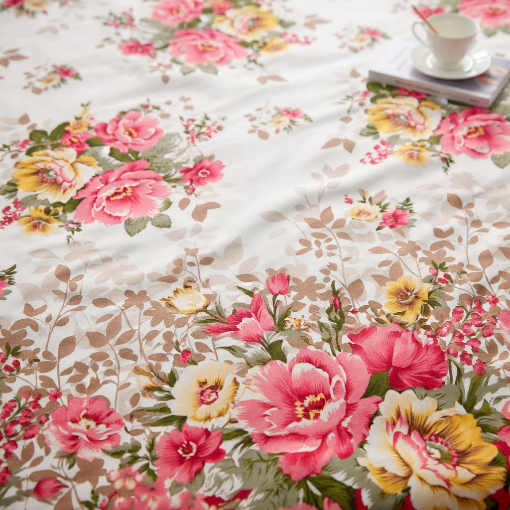 Drap Housse Fleuri Polyester Confort Absolu