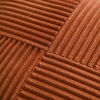 Housse de Coussin Rayée Corduroy Terracotta