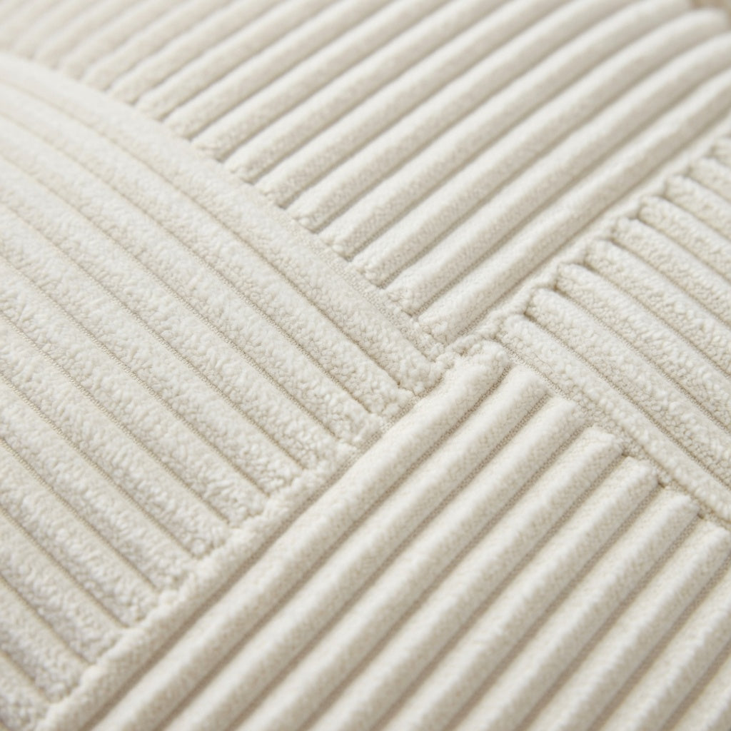 Housse de Coussin Rayée en Velours Côtelé Premium