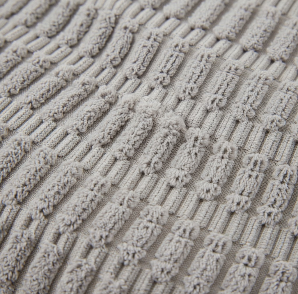 Housse de Coussin Velours Côtelé Douceur Grise