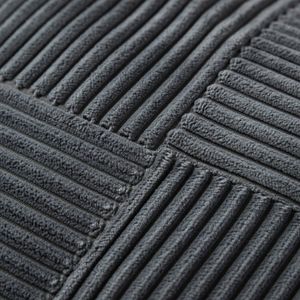 Housse de Coussin Rayée en Coton Corduroy