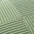 Housse de Coussin Velours Côtelé Rayée Verte Premium