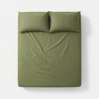 Drap Housse Vert Polyester Premium Ajustement Parfait et Douceur