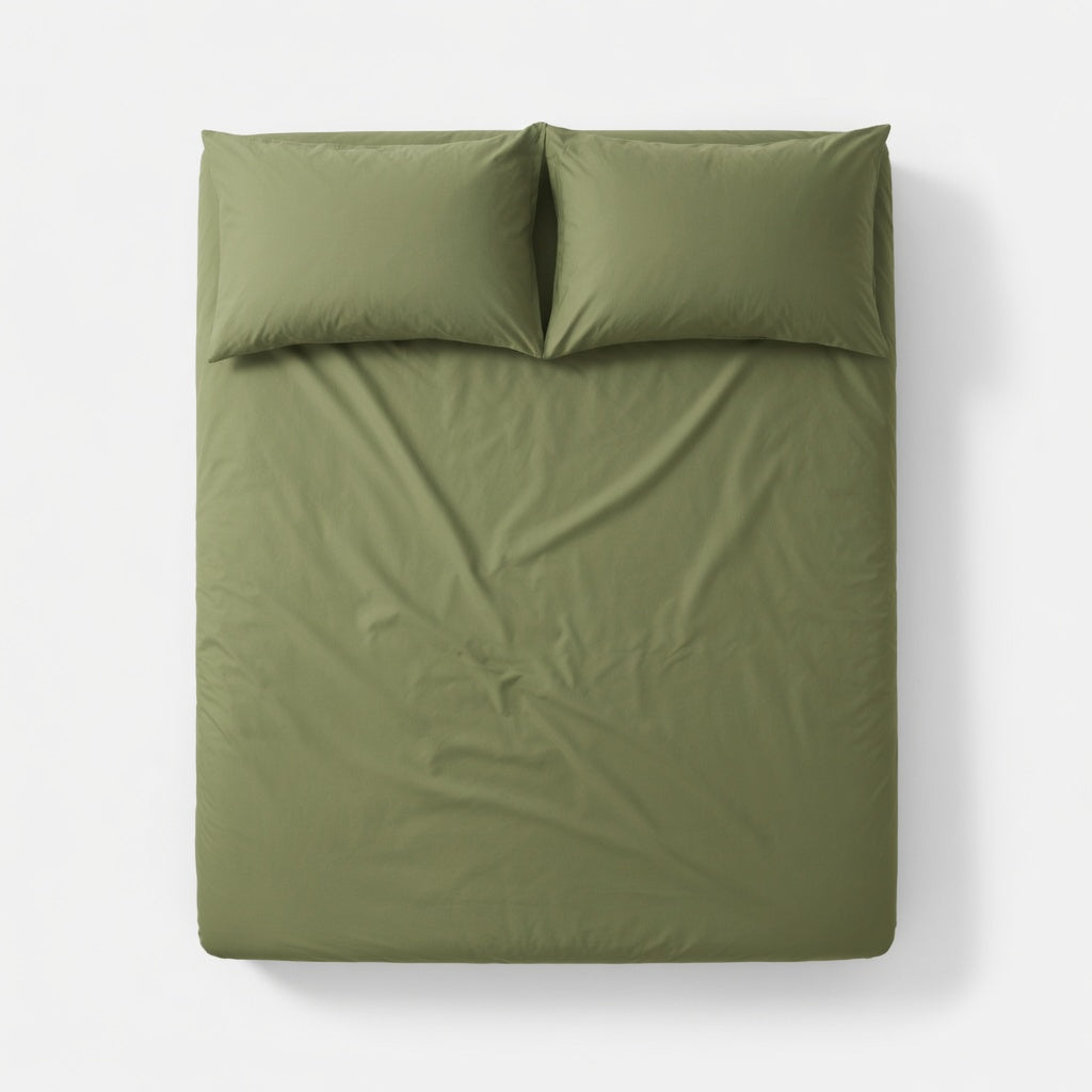 Drap Housse Vert Polyester Premium Ajustement Parfait et Douceur