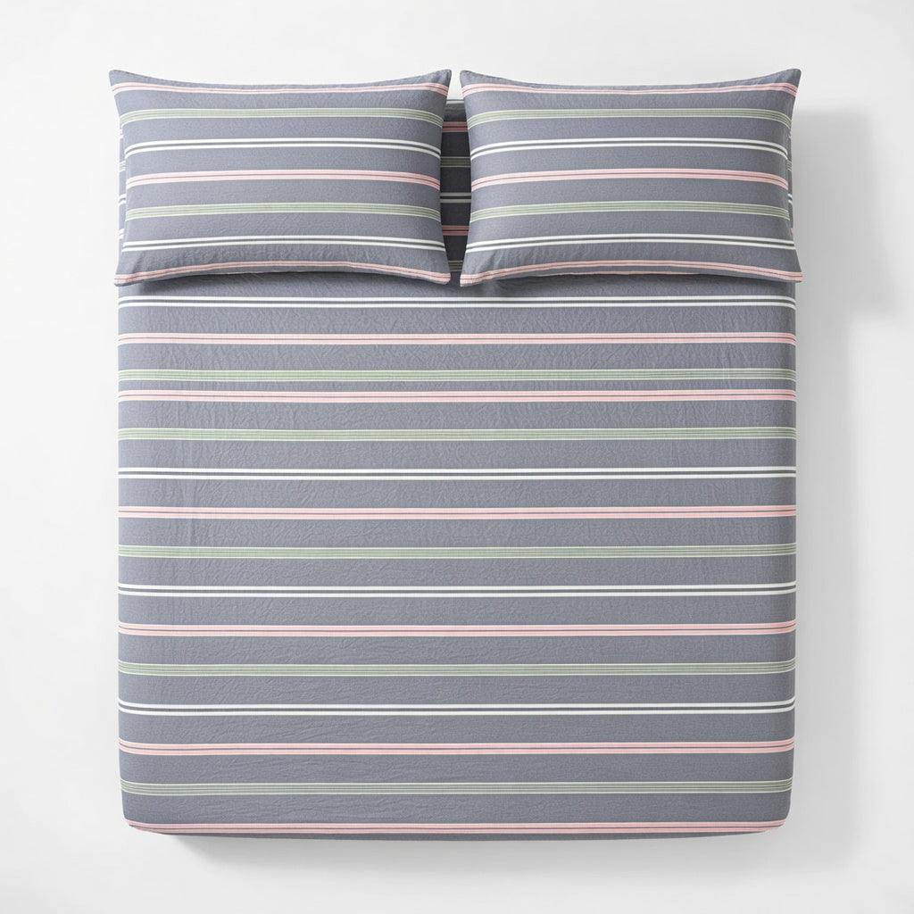 Drap Housse Coton Rayé Confort Absolu