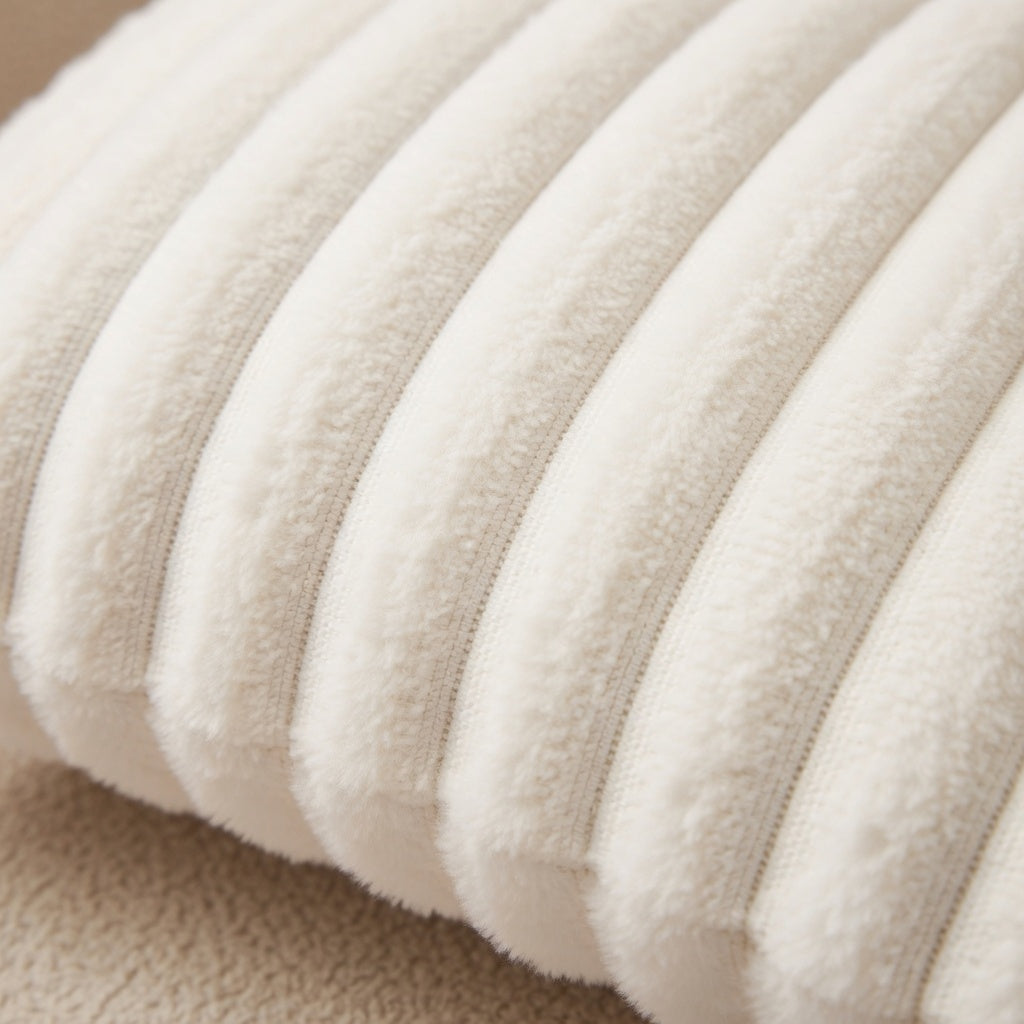 Housse de Coussin Tricotée Polyester Blanche