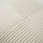 Housse de Coussin Rayée Velours Côtelé en Coton Premium