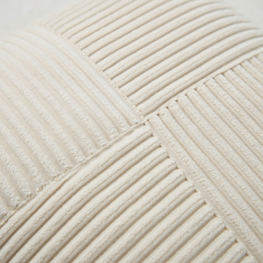 Housse de Coussin Rayée Velours Côtelé en Coton Premium