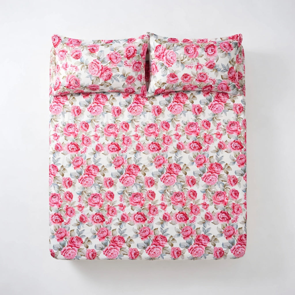 Drap Housse Fleuri Polyester Confort Élégant