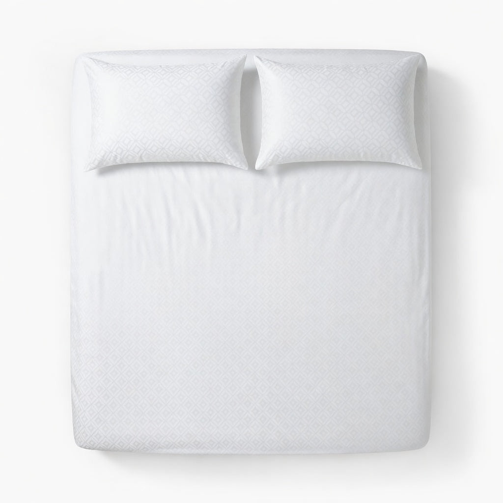 Drap Housse Coton Polyester Blanc Confort Absolu
