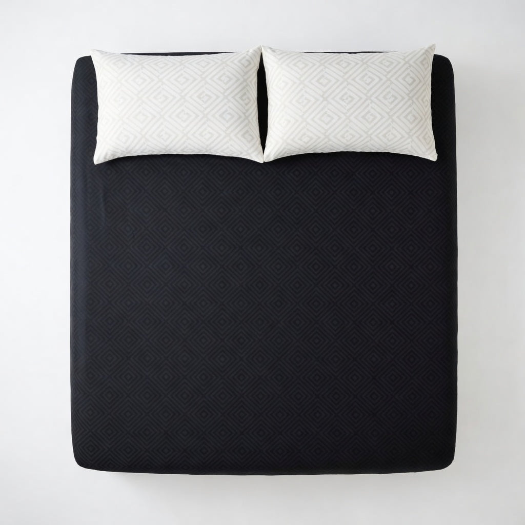 Drap Housse Noir Uni Coton Polyester Confort Absolu