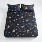 Drap Housse Noir Motif Polyester