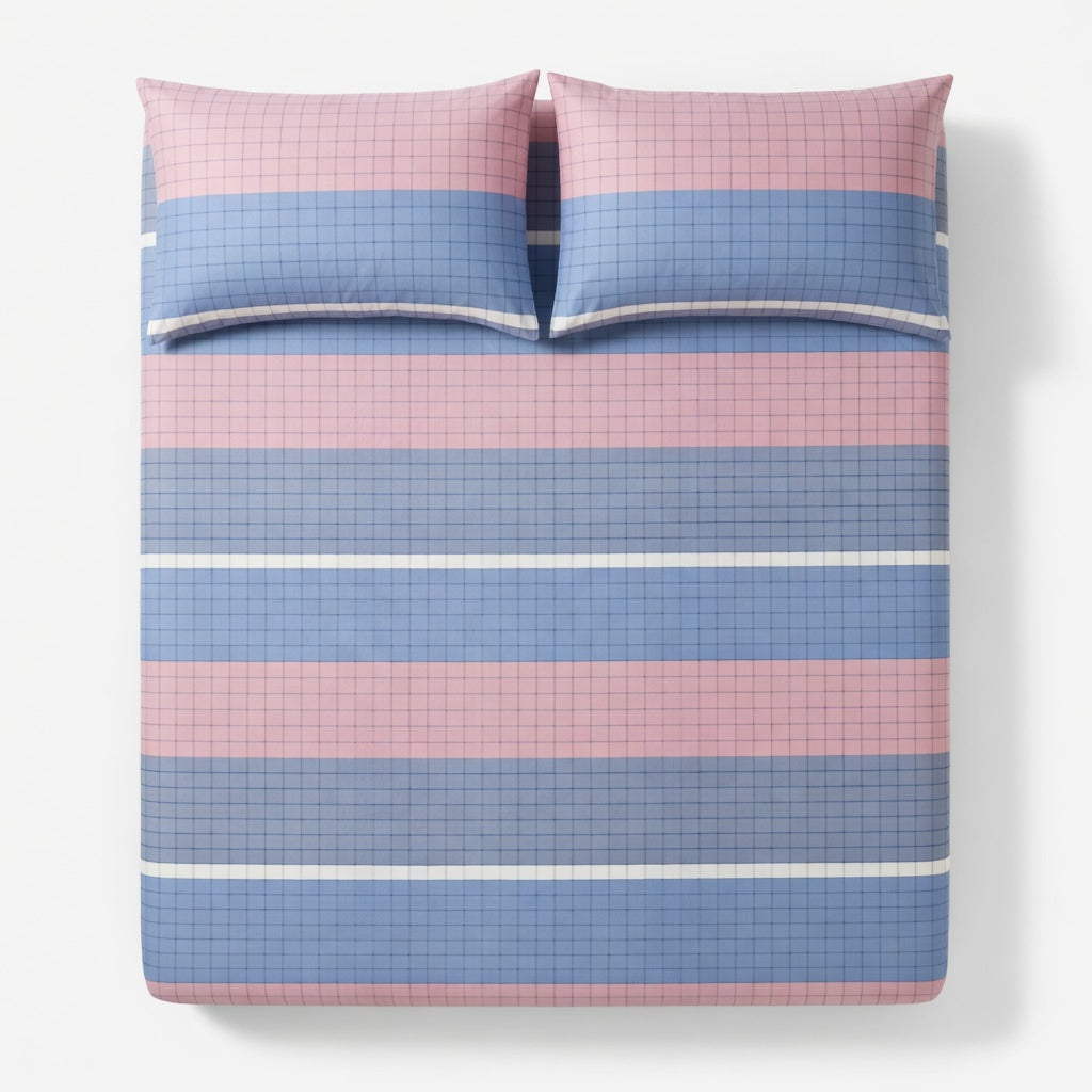 Drap Housse Coton - Rayé Confort et Douceur Naturelle