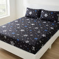 Drap Housse Noir Motif Polyester