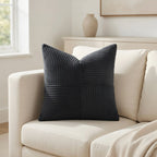 Housse de Coussin Rayée en Coton Corduroy