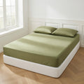 Drap Housse Vert Polyester Premium Ajustement Parfait et Douceur