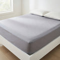 Drap Housse Gris Uni Coton Polyester Confort Premium