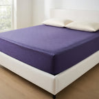 Drap Housse Violet Uni Coton Polyester Confort Luxe