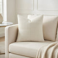 Housse de Coussin Rayée en Velours Côtelé Premium