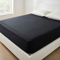 Drap Housse Noir Uni Coton Polyester Confort Absolu