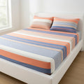 Drap Housse Coton - Rayé pour Sommeil Luxueux