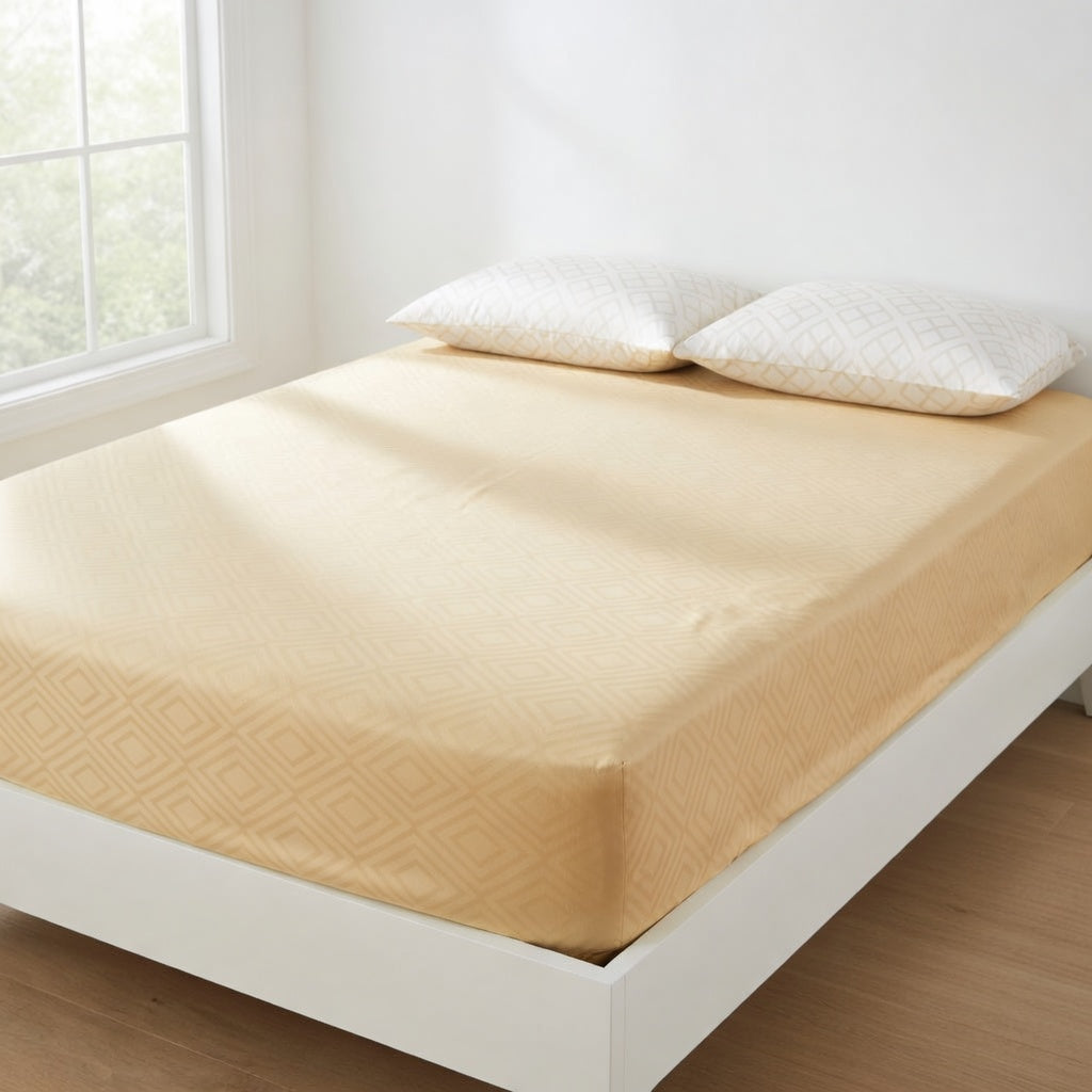 Drap Housse Jaune Uni Premium Coton Polyester