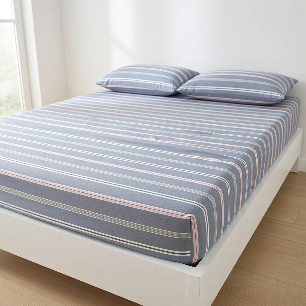 Drap Housse Coton Rayé Confort Absolu