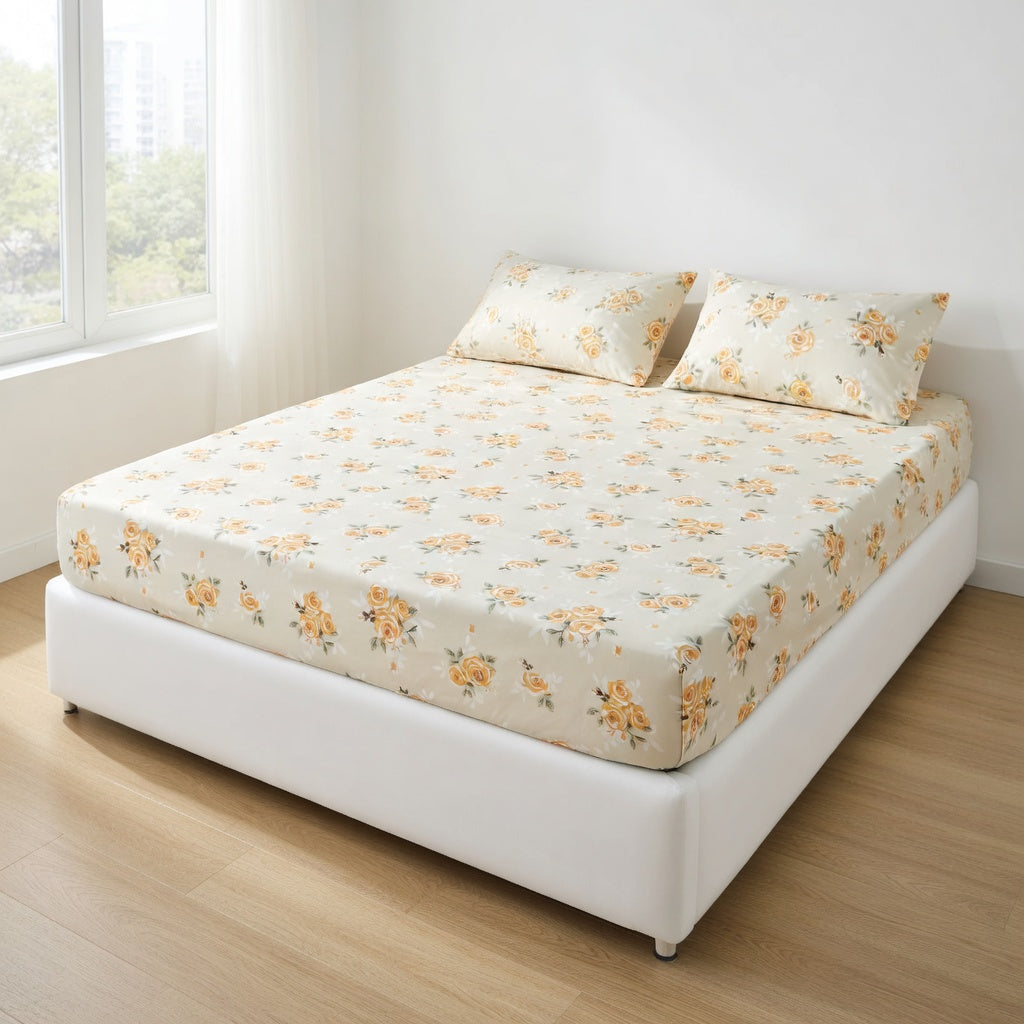 Drap Housse Fleuri Polyester - Douceur et Confort Absolu