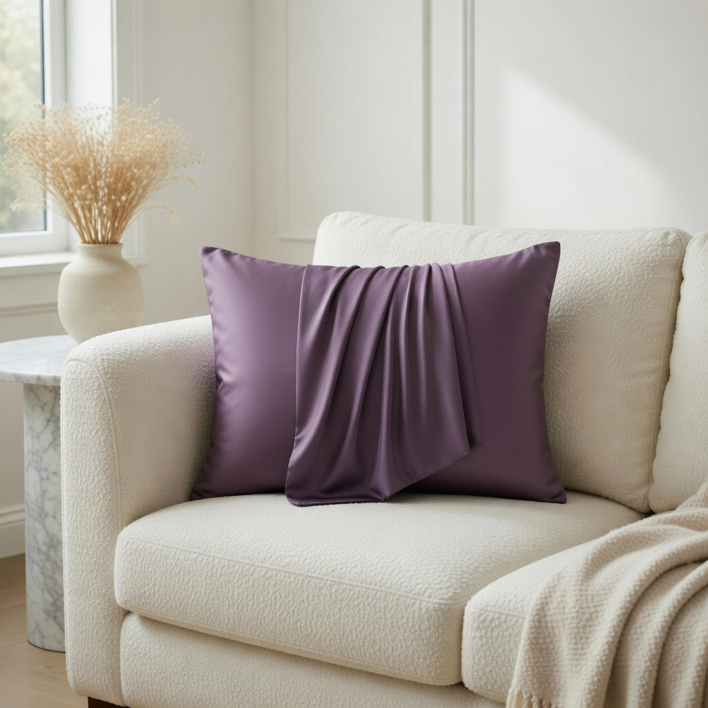 Housse de coussin en soie de mûrier 100% - Confort et protection premium