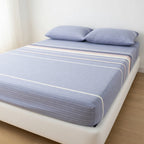 Drap Housse Coton Rayé pour Sommeil Doux et Luxueux