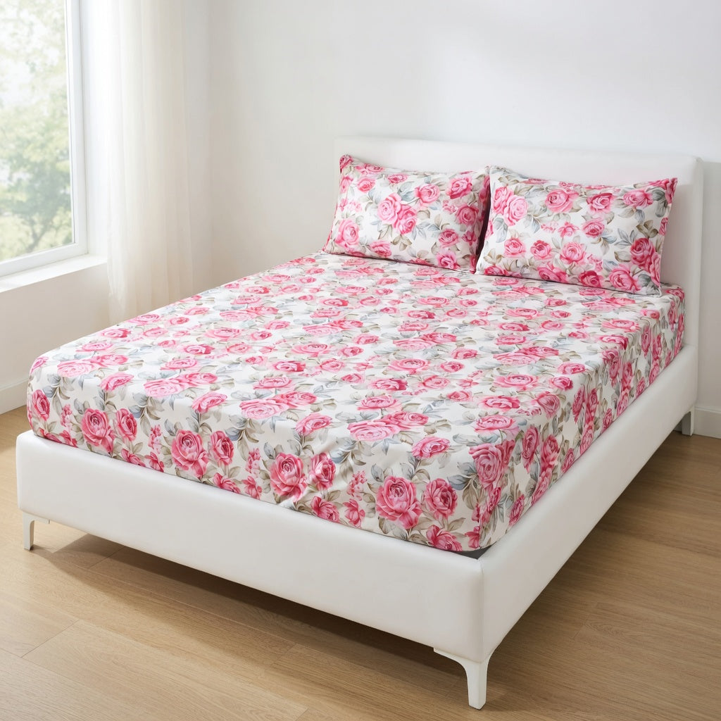 Drap Housse Fleuri Polyester Confort Élégant