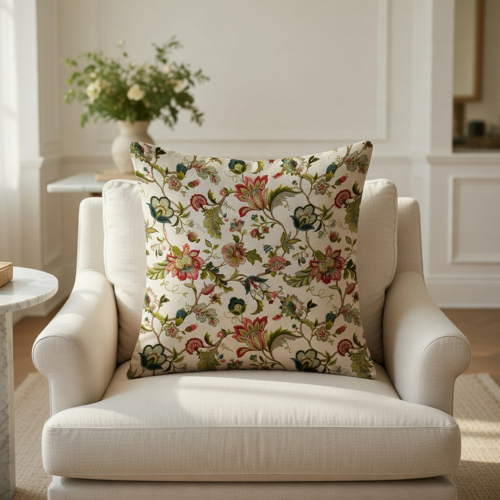 Housse de Coussin Plush Imprimée Florale pour Canapé Élégant