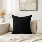 Housse de Coussin Rayée Coton Velours pour Canapé Élégant