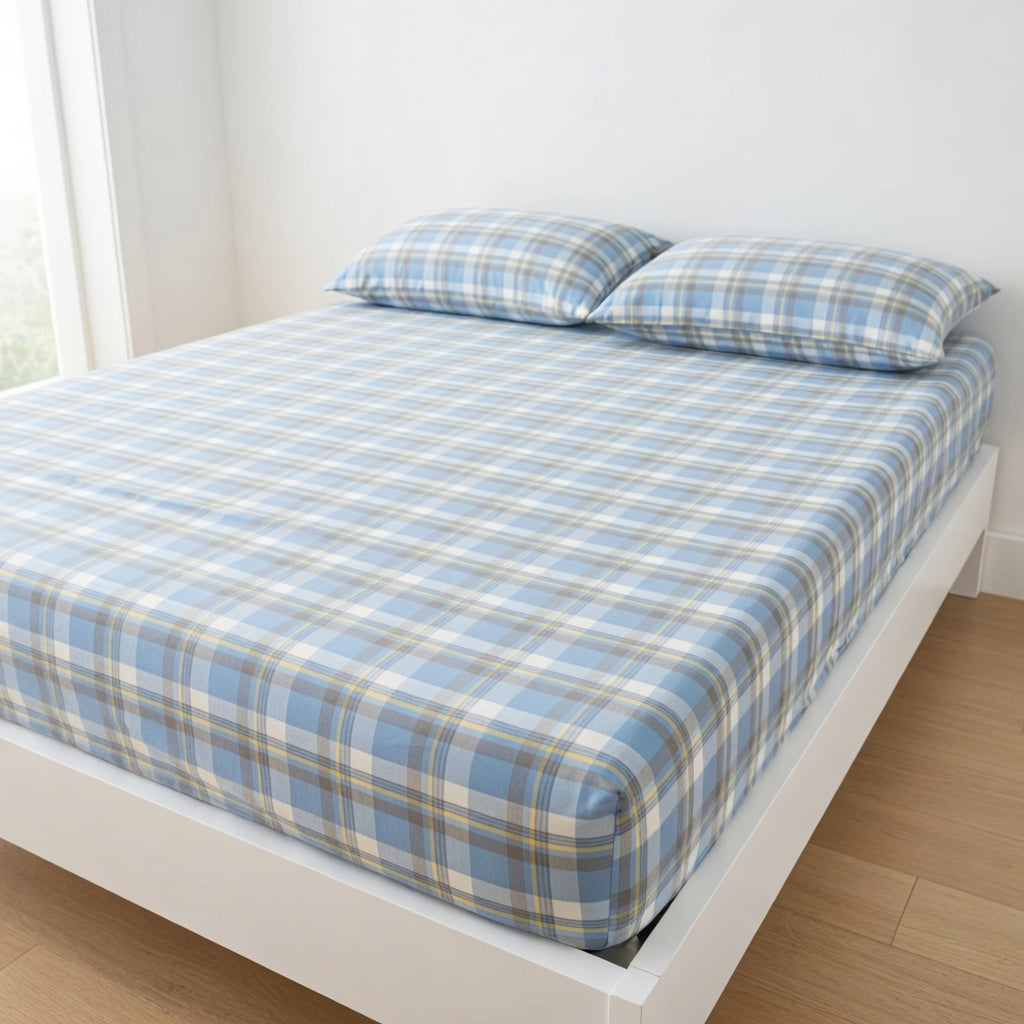 Drap Housse Coton - Rayé Confort Absolu et Durabilité