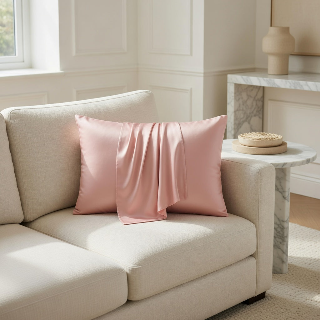 Housse de coussin en soie de mûrier 100% naturelle pour sommeil raffiné