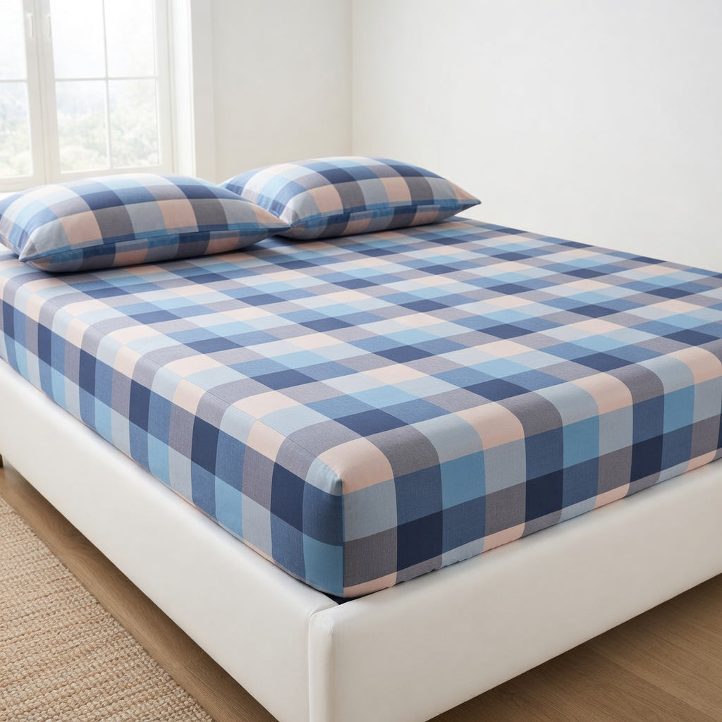 Drap Housse Coton - Rayé Douceur et Confort Absolu