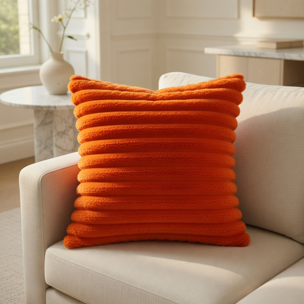 Housse de Coussin Fausse Fourrure Élégante