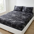 Drap Housse Polyester Motif Géométrique Confort Élégant