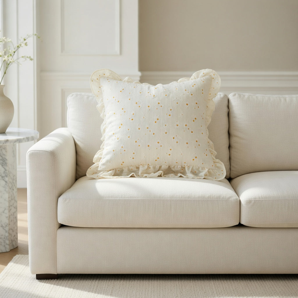 Housse de Coussin Fleuri en Coton Doux et Respirant