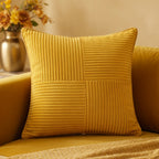 Housse de Coussin Corduroy Rayée Jaune