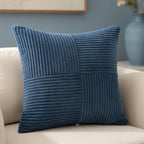 Housse de Coussin Corduroy Rayée Teal