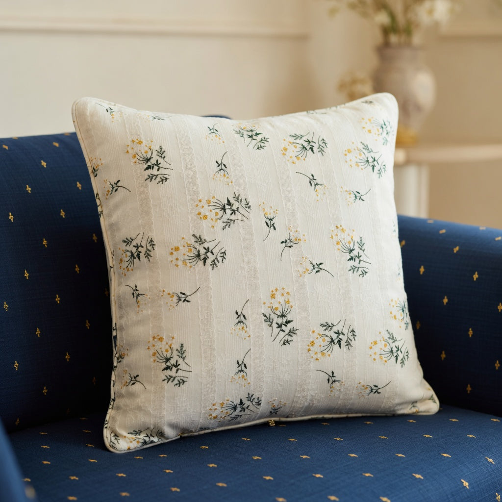 Housse de Coussin Coton Fleuri Confort et Élégance Naturelle