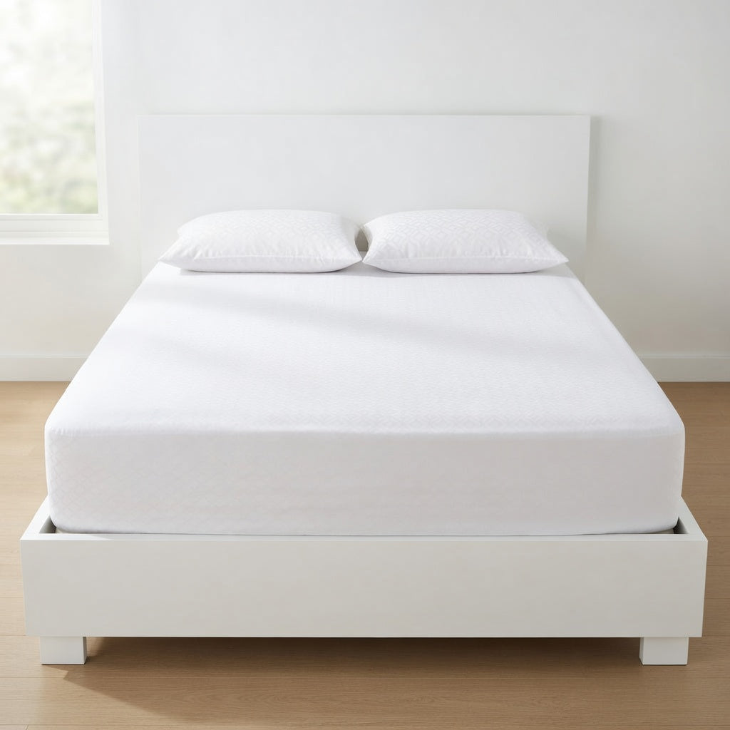 Drap Housse Coton Polyester Blanc Confort Absolu