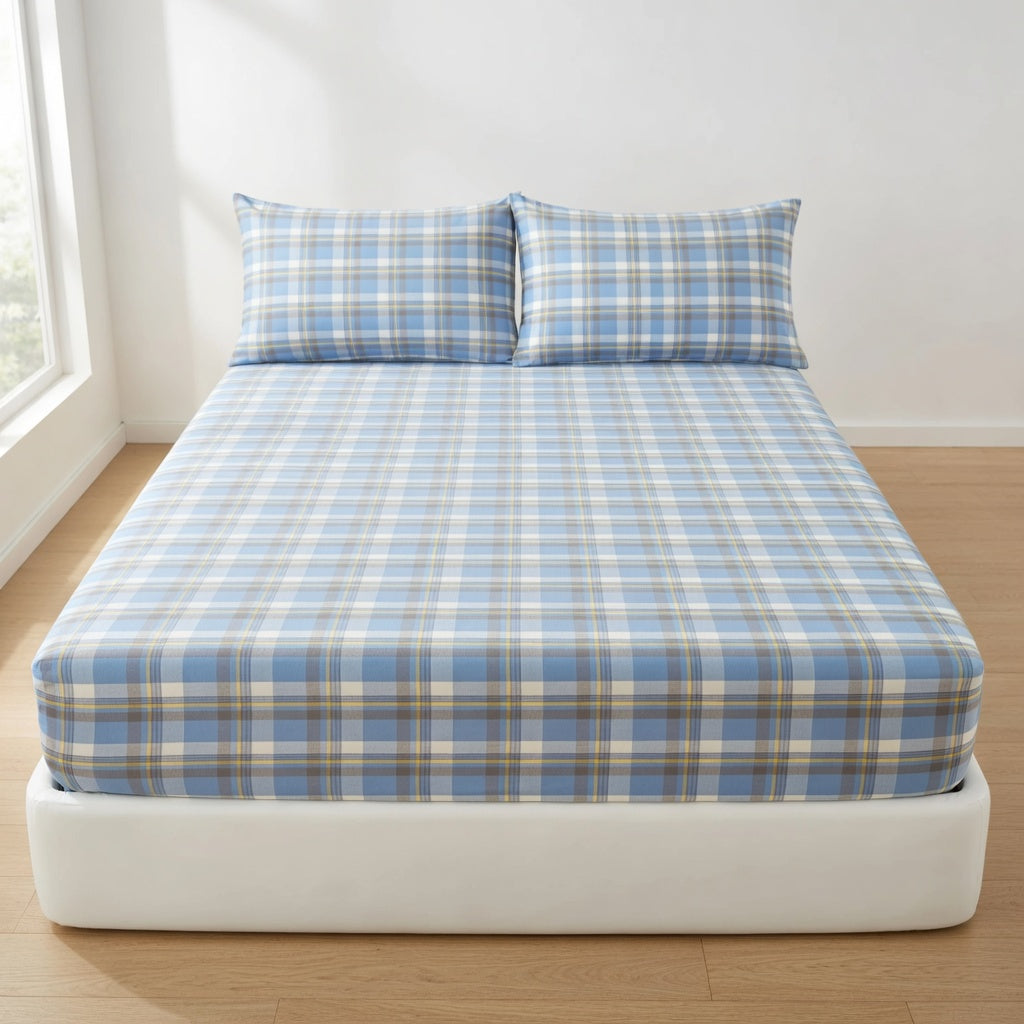 Drap Housse Coton - Rayé Confort Absolu et Durabilité